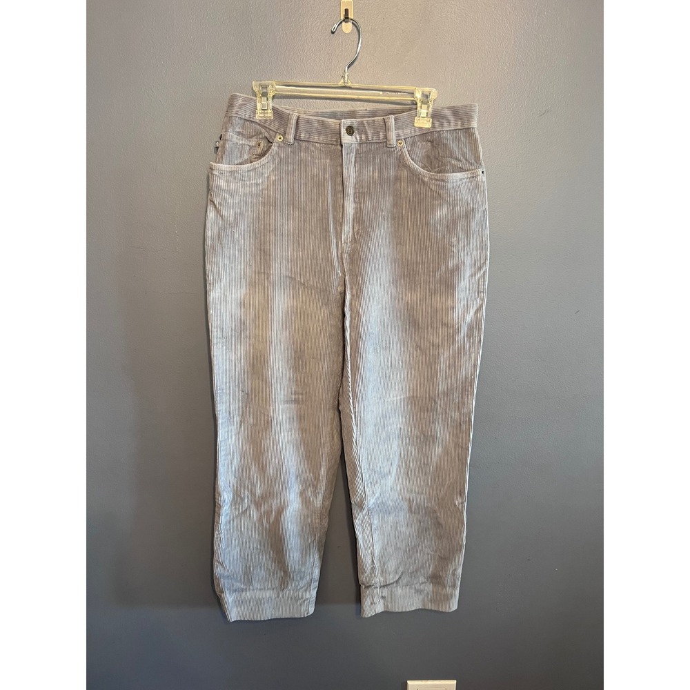 Women's Lauren Ralph Lauren Light Blue Velour Corduroy Pants SZ 14‎ ALTERED